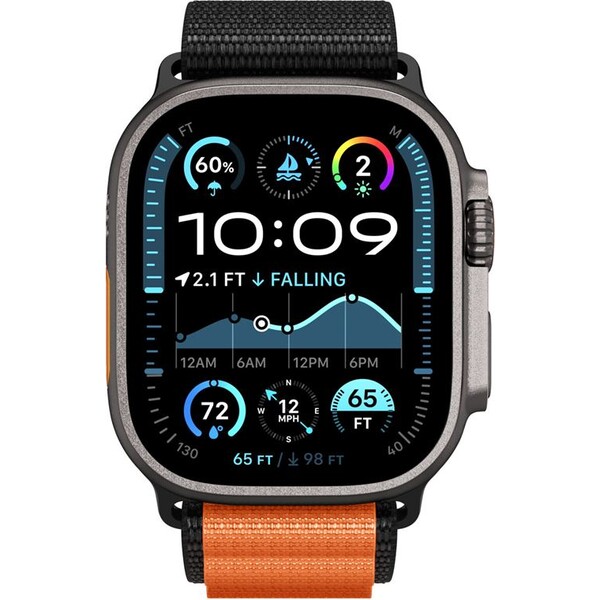 Spigen-Fabric-Band-hook-reminek-Apple-Watch-49-46-45-44mm-cerny-oranzovy