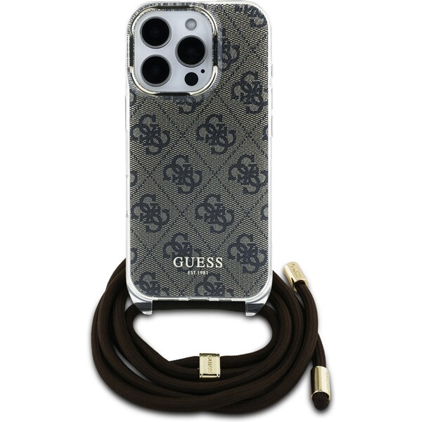 Guess-IML-4G-Printed-Crossbody-Popruh-kryt-iPhone-16-Pro-hnedy