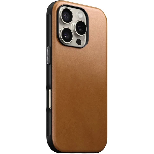 Nomad Modern Leather Case MagSafe kryt iPhone 16 Pro světle hnědý - Pouzdra - Hlavní obrázek