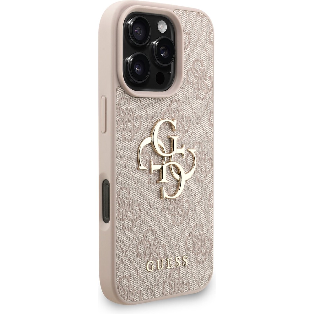 Guess-PU-4G-Metal-Logo-Strap-kryt-iPhone-16-Pro-ruzovy