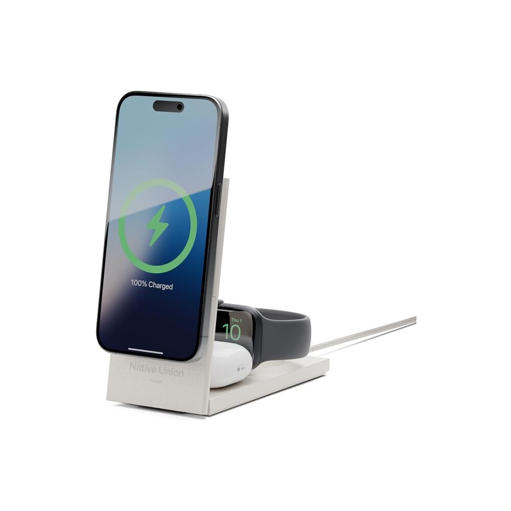 Native-Union-Rise-3v1-Qi2-MagSafe-bezdratova-nabijecka-s-adaptery-seda