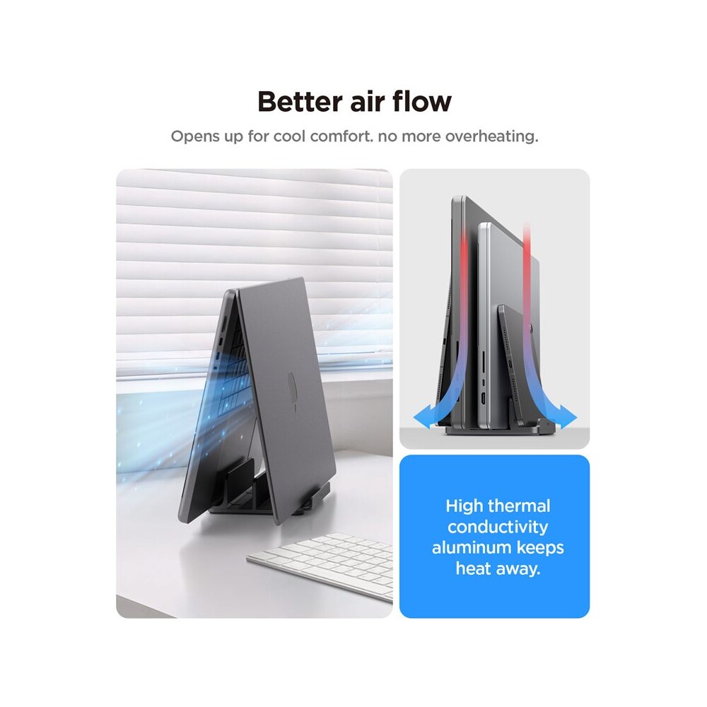 Spigen-Vertical-Laptop-Stand-LD208S4-stojanek-pro-notebook-MacBook-space-gray
