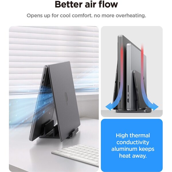 Spigen-Vertical-Laptop-Stand-LD208S4-stojanek-pro-notebook-MacBook-space-gray