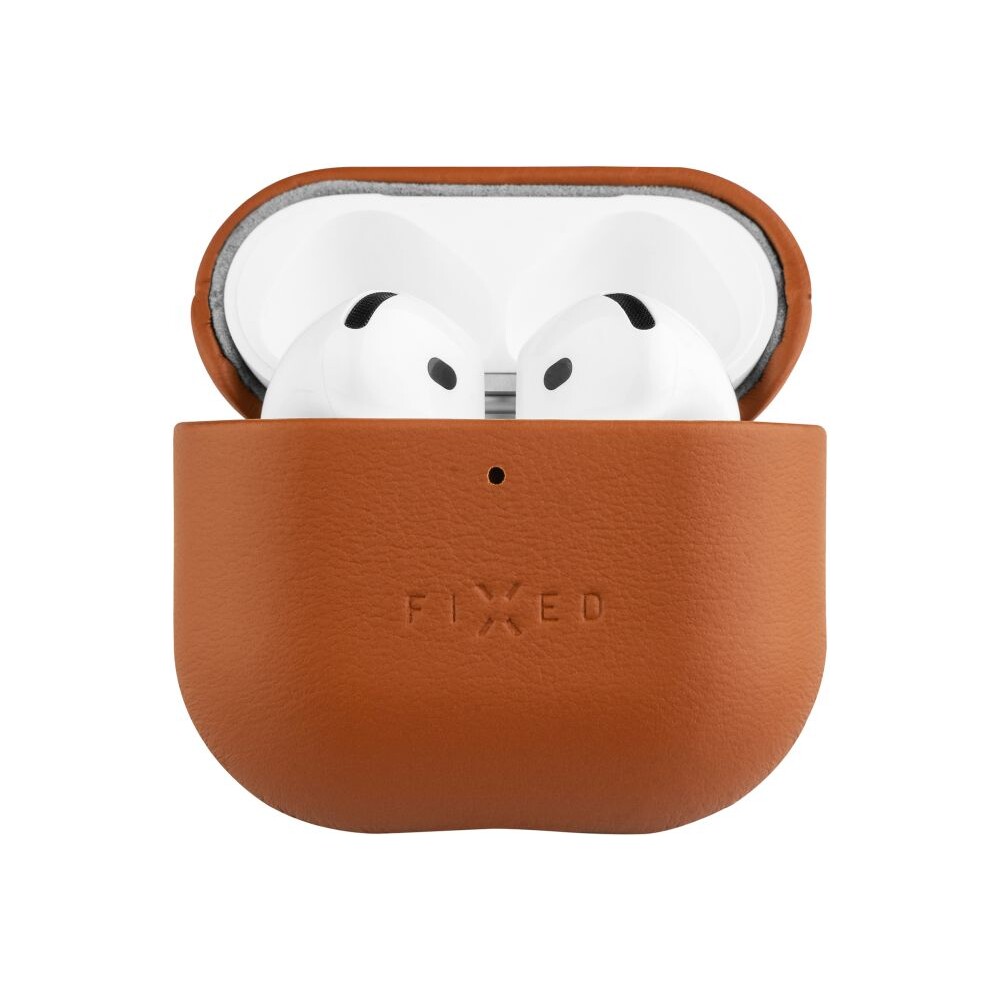FIXED-PodsLeather-kozene-pouzdro-pro-Apple-AirPods-4-hnede