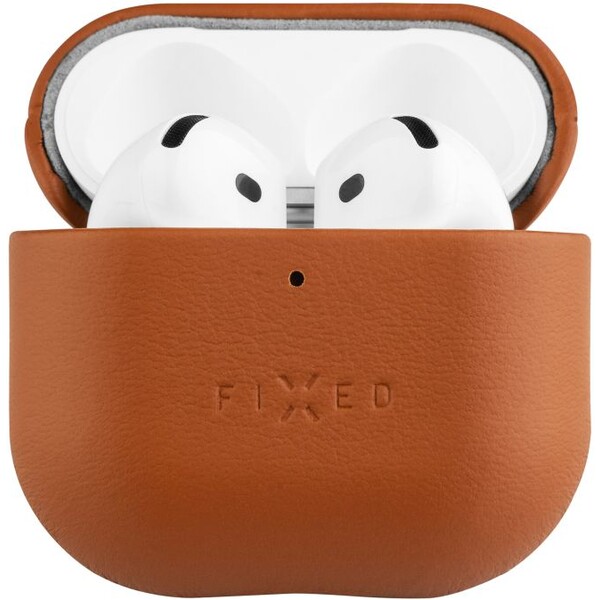 FIXED-PodsLeather-kozene-pouzdro-pro-Apple-AirPods-4-hnede