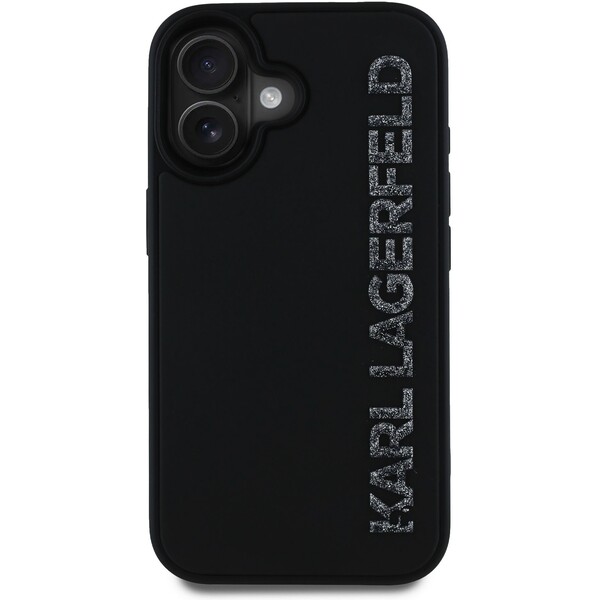 Karl-Lagerfeld-3D-Rubber-Glitter-Logo-kryt-iPhone-16-cerny