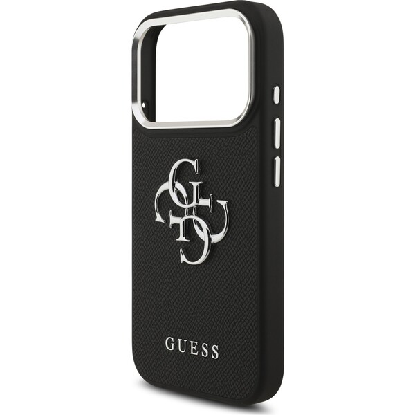 Guess-PU-Grained-4G-Metal-Logo-kryt-iPhone-17-Pro-cerny