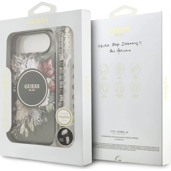 Guess-IML-Flowers-Strap-MagSafe-kryt-iPhone-Air-cerny