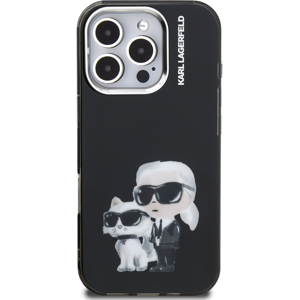 Karl-Lagerfeld-IML-Aquarelle-Karl-and-Choupette-kryt-iPhone-16-Pro-Max-cerny