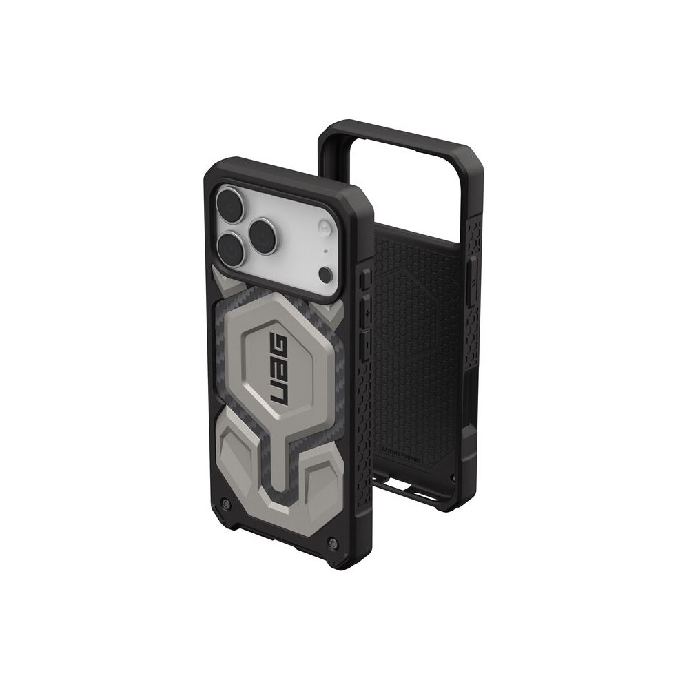 UAG-Monarch-Pro-MagSafe-Titanium-kryt-iPhone-17-Pro-Max-stribrny