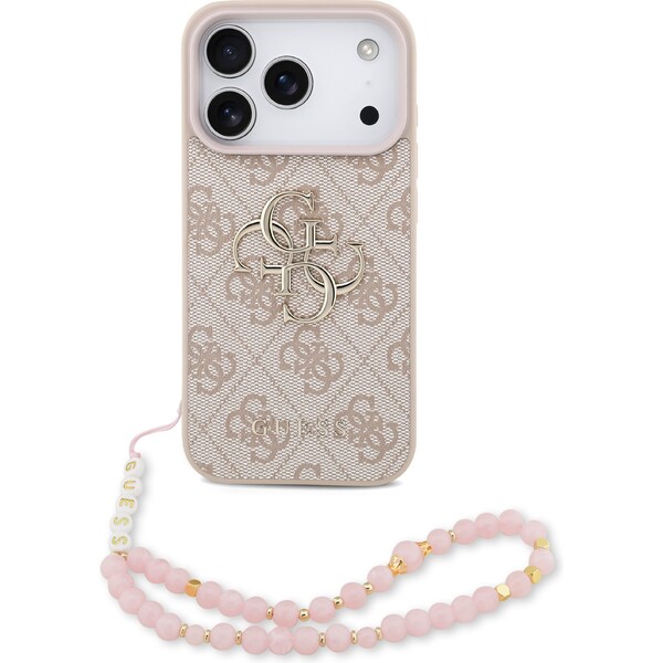 Guess-PU-4G-Metal-Logo-Strap-kryt-iPhone-17-Pro-ruzovy