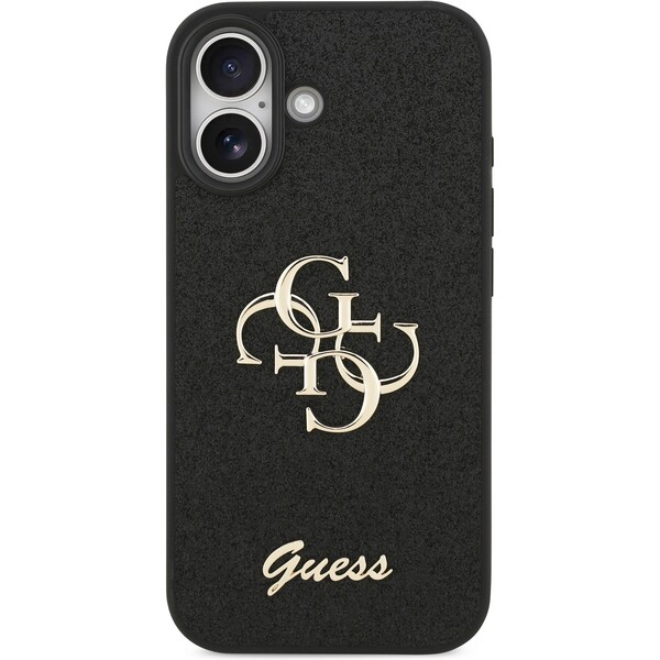 Guess-PU-Fixed-Glitter-4G-Metal-Logo-kryt-iPhone-17-cerny