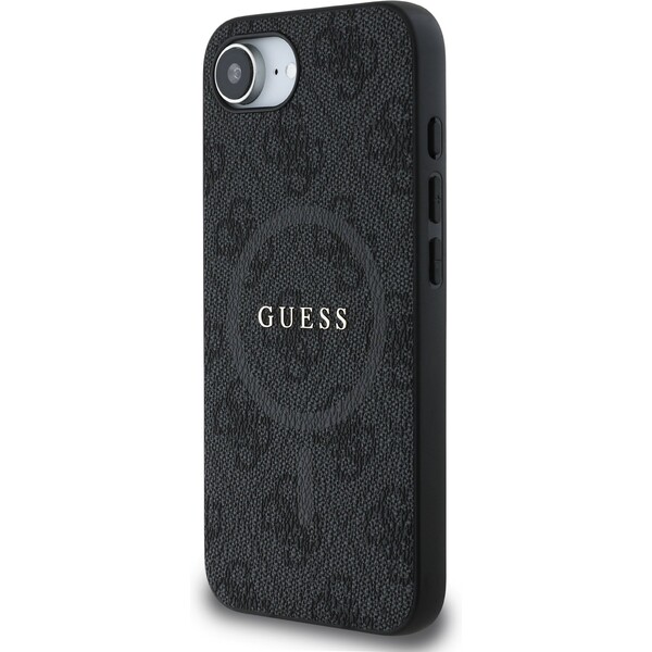Guess-PU-Leather-4G-Colored-Ring-MagSafe-kryt-iPhone-17e-16e-cerny