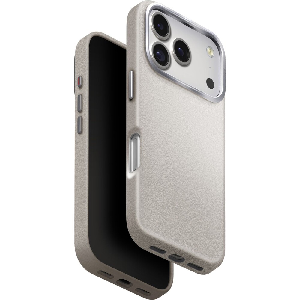 UNIQ-Lyden-Premium-Leatherette-MagClick-MagSafe-kryt-iPhone-17-Pro-Clay