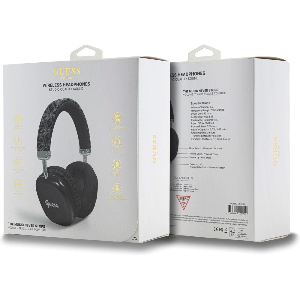 Guess-G-Cube-Script-Logo-bezdratova-sluchatka-cerna