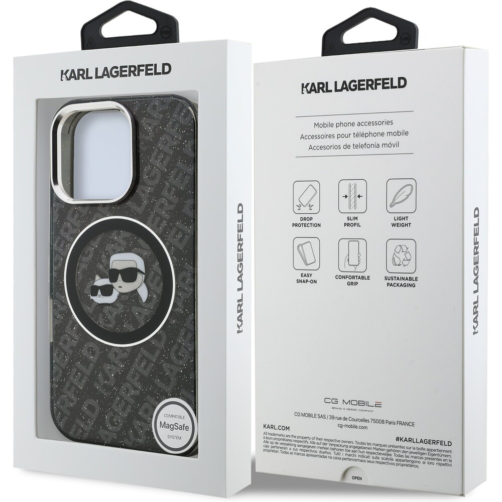 Karl-Lagerfeld-IML-K-CH-Heads-Repeated-Logo-MagSafe-kryt-iPhone-16-Pro-cerny