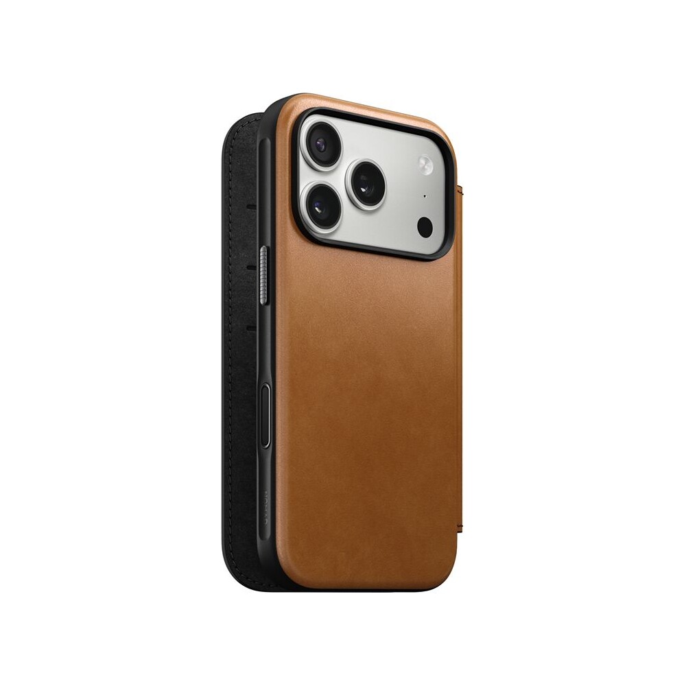 Nomad-Modern-Leather-Folio-MagSafe-kozene-pouzdro-iPhone-17-Pro-English-Tan