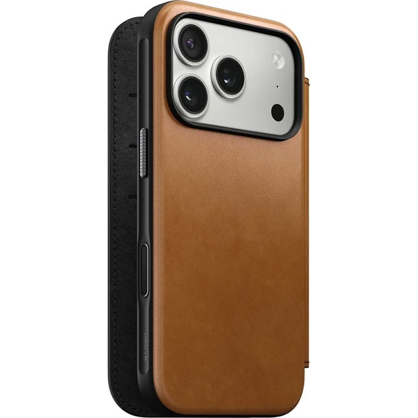 Nomad-Modern-Leather-Folio-MagSafe-kozene-pouzdro-iPhone-17-Pro-English-Tan