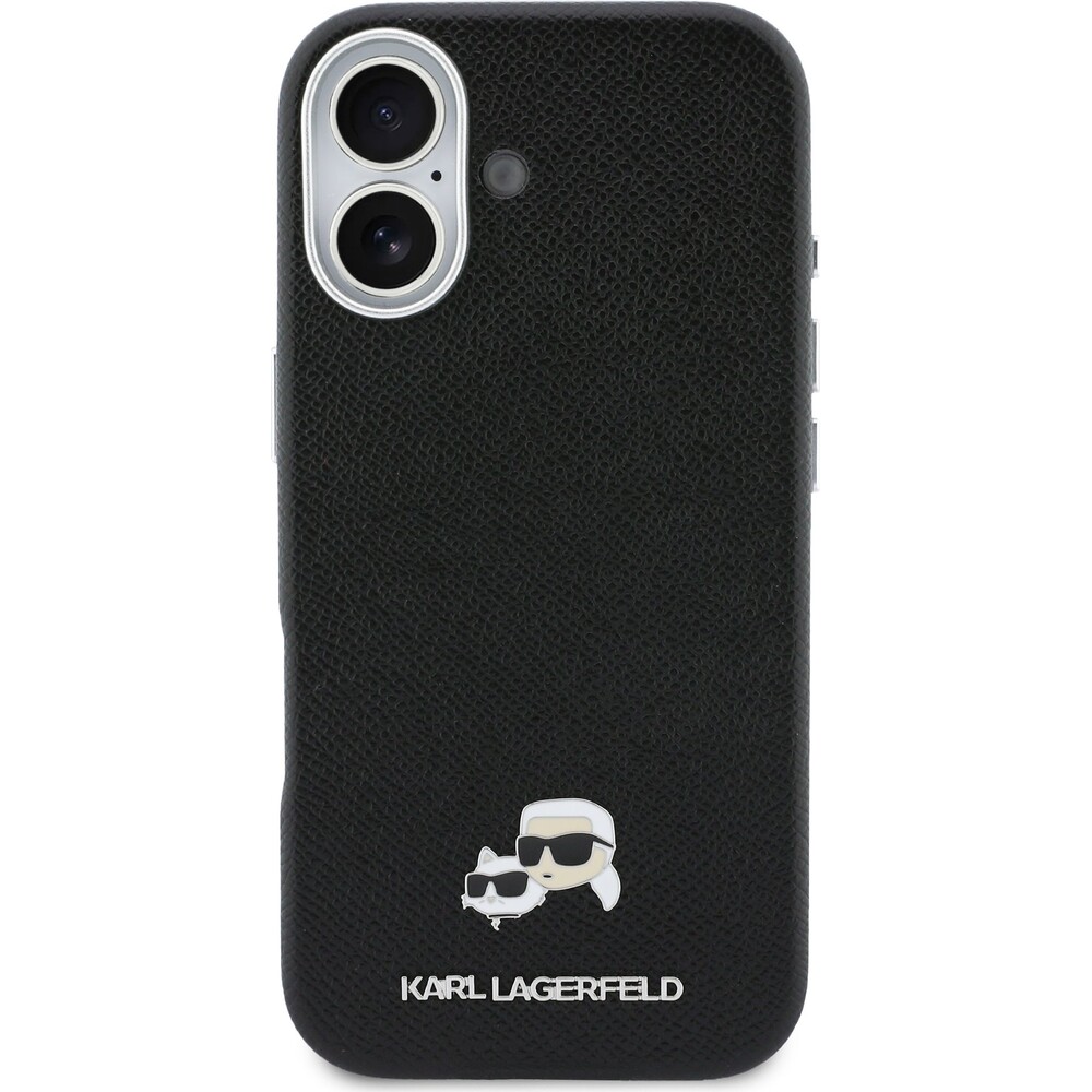 Karl-Lagerfeld-PU-Karl-and-Choupette-Heads-Pins-MagSafe-kryt-iPhone-17-cerny
