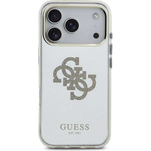 Guess-PC-TPU-Mirror-4G-Glitter-Logo-MagSafe-kryt-iPhone-17-Pro-zlaty