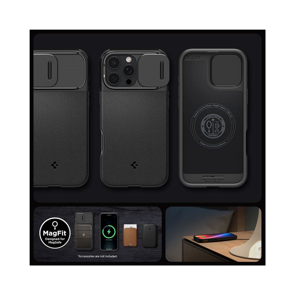 Spigen-Optik-Armor-MagSafe-kryt-iPhone-16-Pro-Max-black