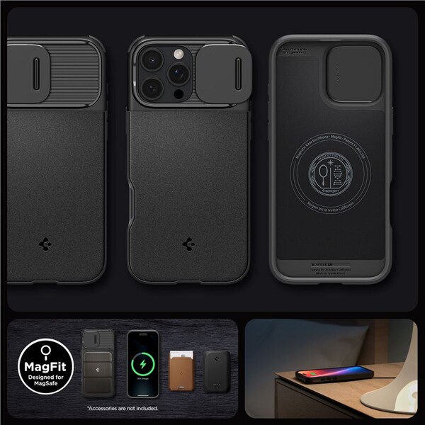 Spigen-Optik-Armor-MagSafe-kryt-iPhone-16-Pro-Max-black