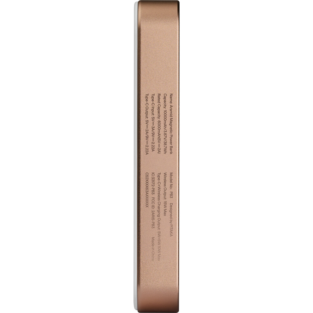 Pitaka-Powerbanka-15W-10000mAh-Qi2-MagSafe-Golden-Glint