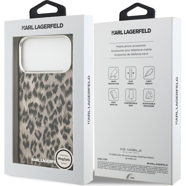 Karl-Lagerfeld-IML-Leopard-MagSafe-Zadni-Kryt-pro-iPhone-17-Pro-Max-hnedy
