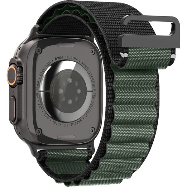 Spigen-Fabric-Band-hook-reminek-Apple-Watch-49-46-45-44mm-cerny-zeleny