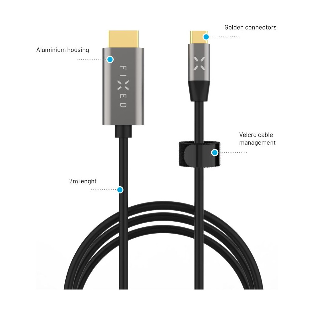 FIXED-USB-C-HDMI-2-0-kabel-4K-2m-cerny