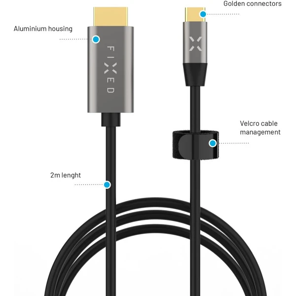 FIXED-USB-C-HDMI-2-0-kabel-4K-2m-cerny