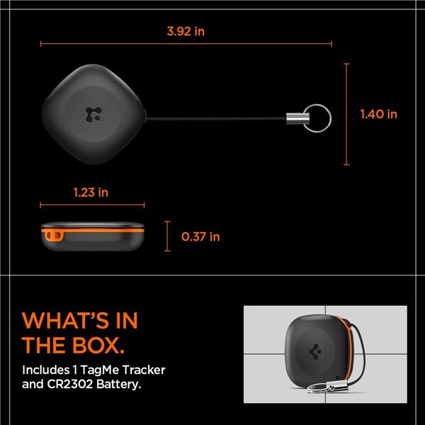 Spigen-Bluetooth-Tracker-TagMe-lokator-s-Apple-Find-My-cerny