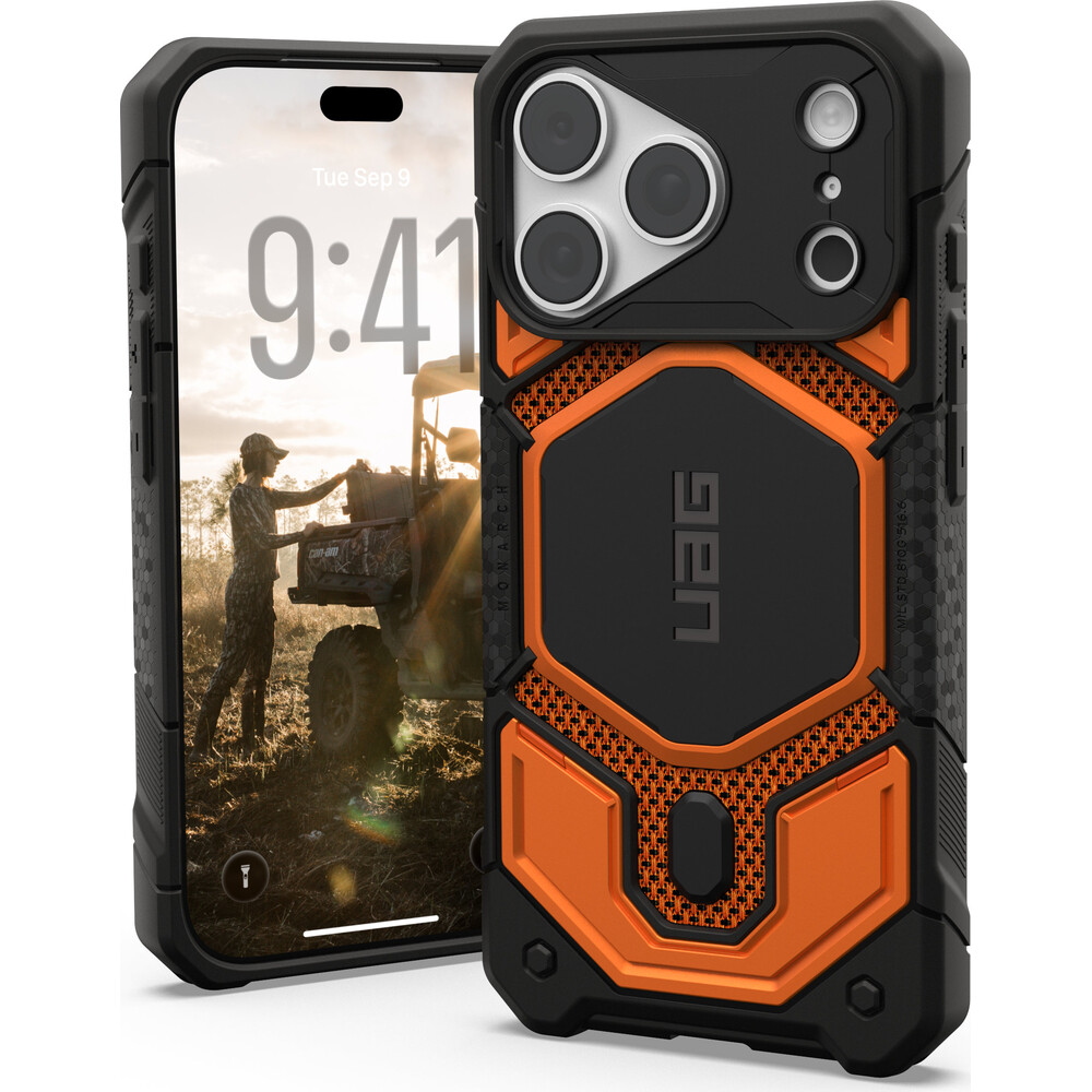 UAG-Monarch-Pro-MagSafe-Kevlar-kryt-iPhone-18-Pro-17-Pro-oranzovy