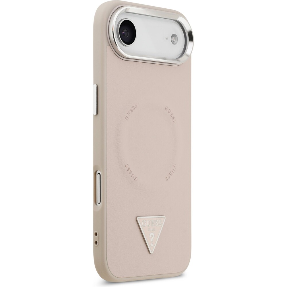 Guess-PU-Leather-Triangle-Logo-MagSafe-kryt-iPhone-Air-ruzovy