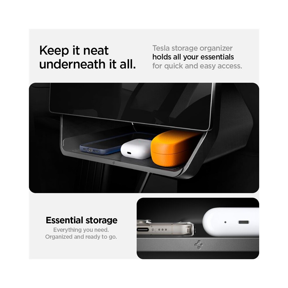 Spigen-Under-Screen-Storage-organizer-pod-displej-Tesla-Model-Y-3-cerny