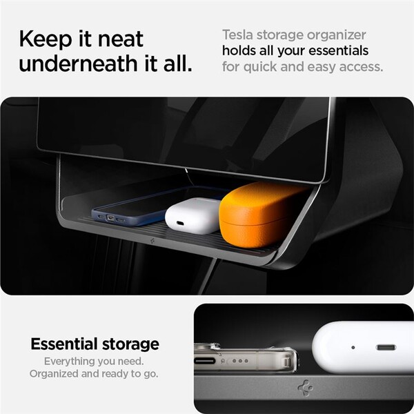 Spigen-Under-Screen-Storage-organizer-pod-displej-Tesla-Model-Y-3-cerny