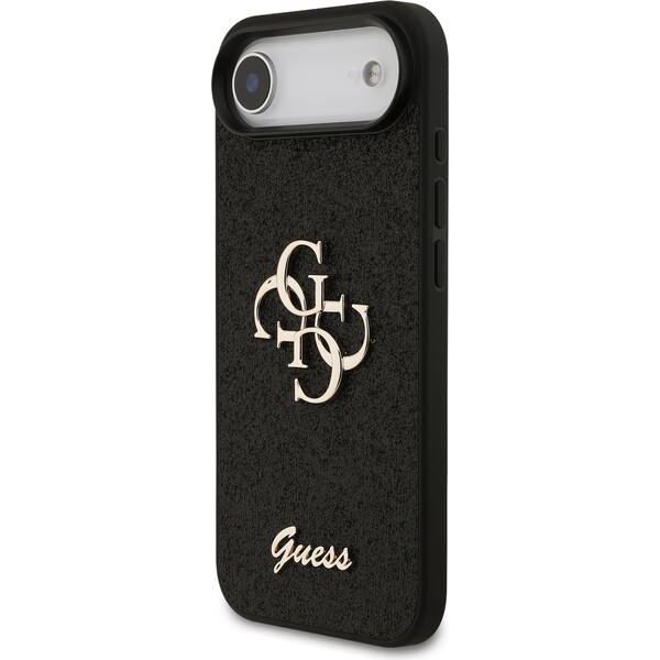 Guess-PU-Fixed-Glitter-4G-Metal-Logo-kryt-iPhone-Air-cerny