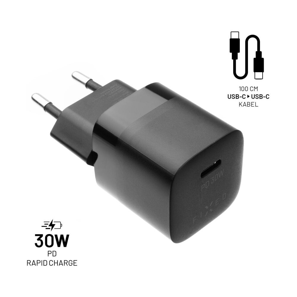 FIXED-Mini-nabijecka-s-USB-C-vystupem-a-kabelem-USB-C-1-metr-PD-30W-cerna