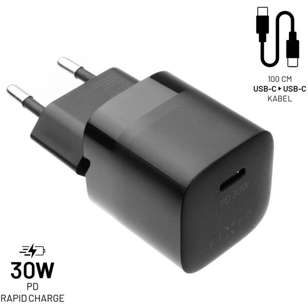 FIXED-Mini-nabijecka-s-USB-C-vystupem-a-kabelem-USB-C-1-metr-PD-30W-cerna