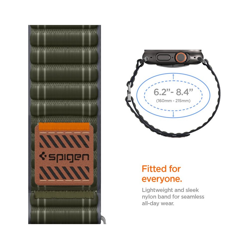 Spigen-Fabric-Band-reminek-hook-and-loop-Apple-Watch-49-46-45-44mm-zeleny