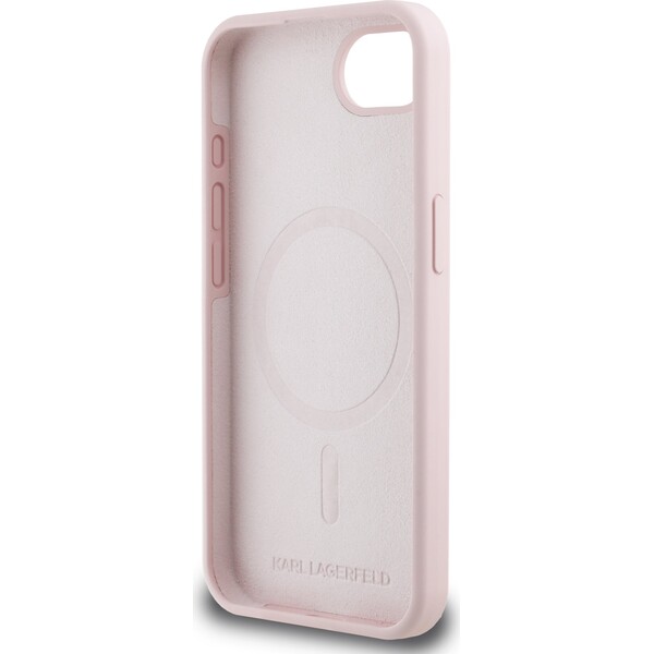 Karl-Lagerfeld-Liquid-Silicone-K-CH-Heads-MagSafe-kryt-iPhone-17e-16e-ruzovy
