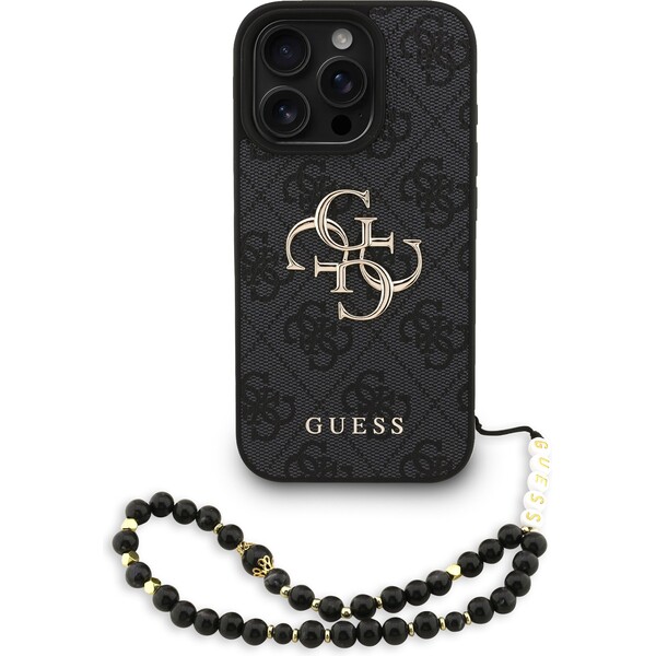 Guess-PU-4G-Metal-Logo-Strap-kryt-iPhone-16-Pro-Max-cerny