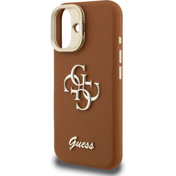 Guess-PU-Grained-4G-Logo-Stand-Camera-Frame-kryt-iPhone-16-hnedy