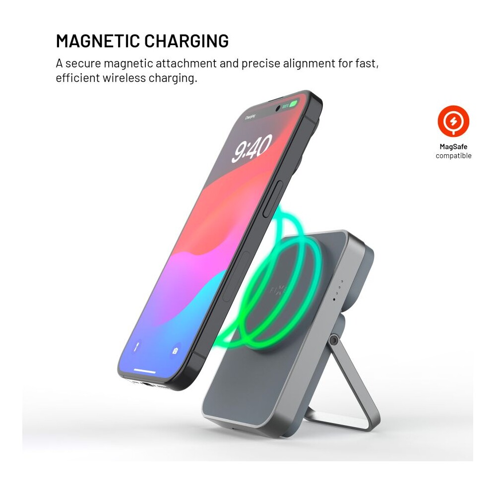 FIXED-MagZen-5-Stand-MagSafe-powerbanka-5000-mAh-se-stojankem-20W-seda