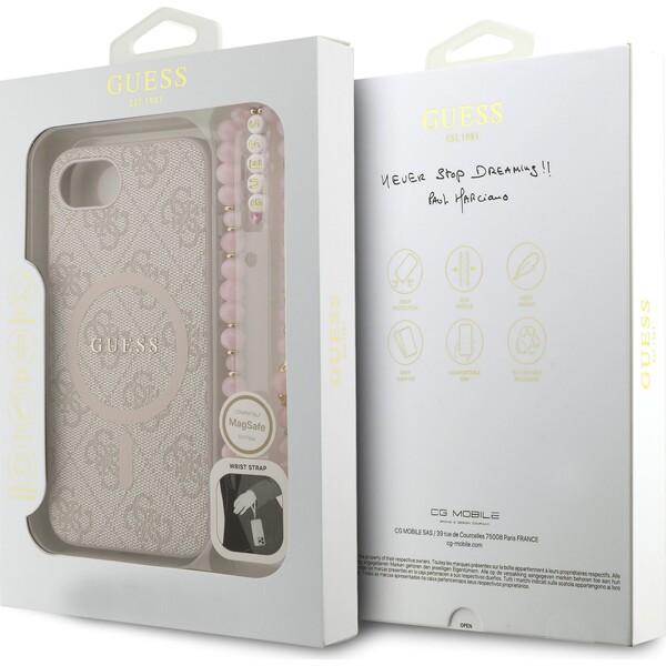 Guess-PU-Leather-4G-Colored-Ring-Strap-MagSafe-kryt-iPhone-17e-16e-ruzovy