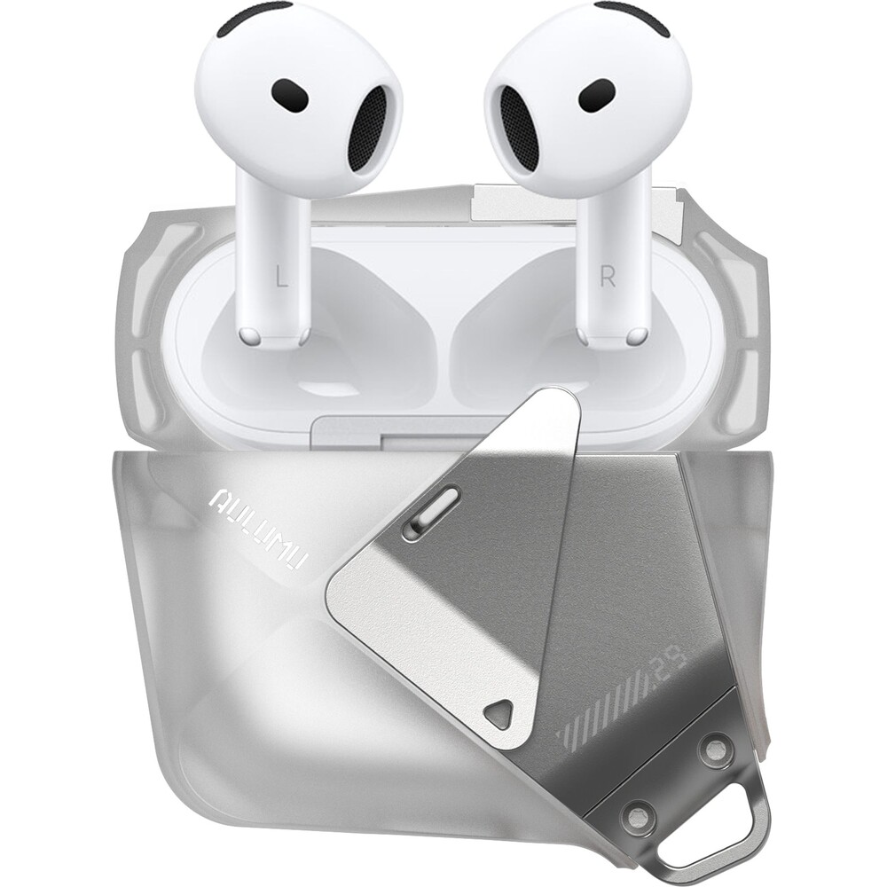 Aulumu-A29-Geometric-Case-pouzdro-AirPods-4-Translucent-White