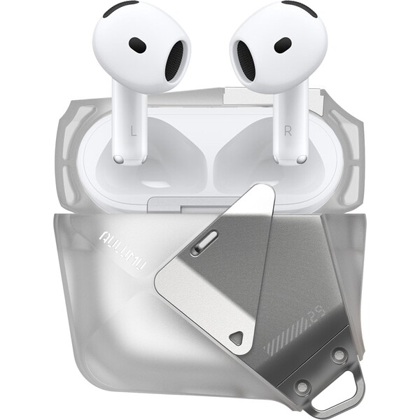 Aulumu-A29-Geometric-Case-pouzdro-AirPods-4-Translucent-White