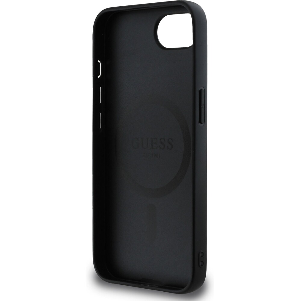 Guess-PU-Leather-4G-Colored-Ring-MagSafe-kryt-iPhone-17e-16e-cerny