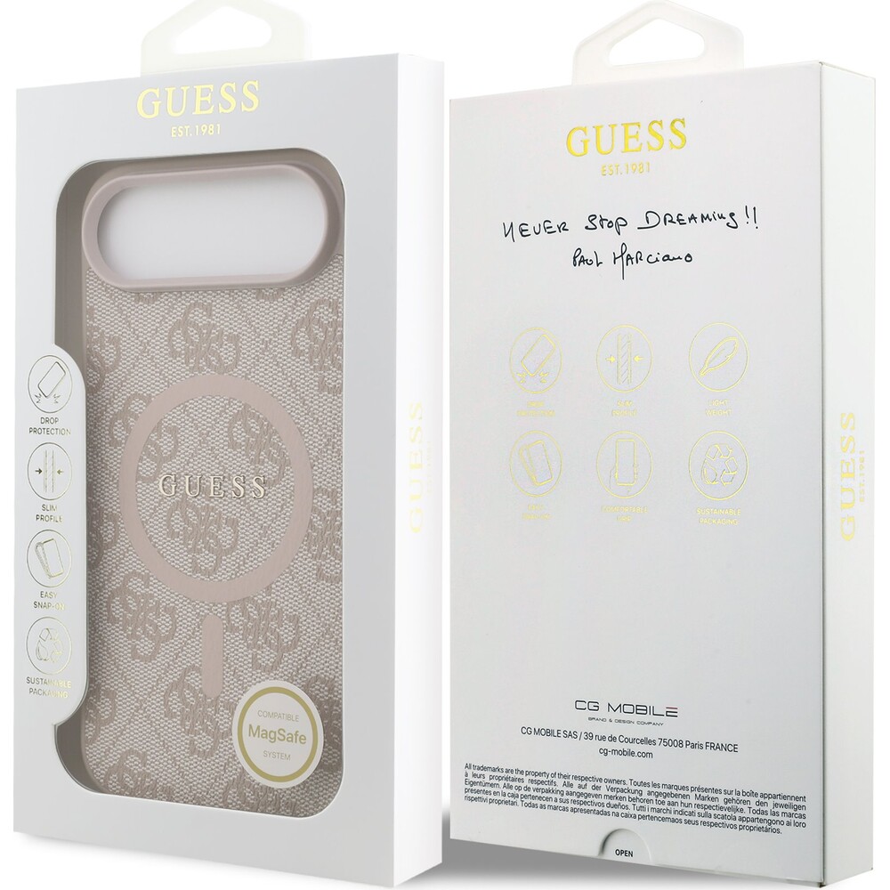 Guess-PU-Leather-4G-Colored-Ring-MagSafe-Zadni-Kryt-pro-iPhone-Air-ruzovy
