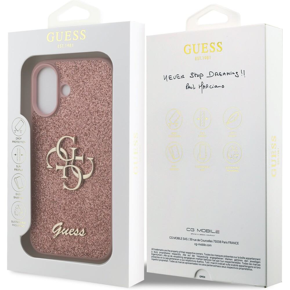 Guess-PU-Fixed-Glitter-4G-Metal-Logo-kryt-iPhone-17-ruzovy